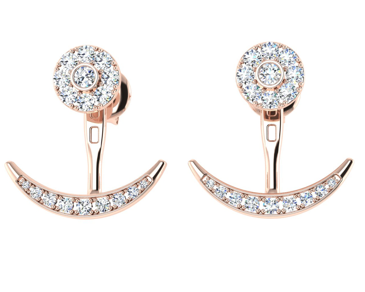 Diamond jacket earrings crafted in 18ct rose gold