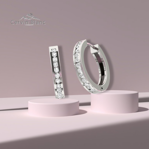 Channel set earrings 