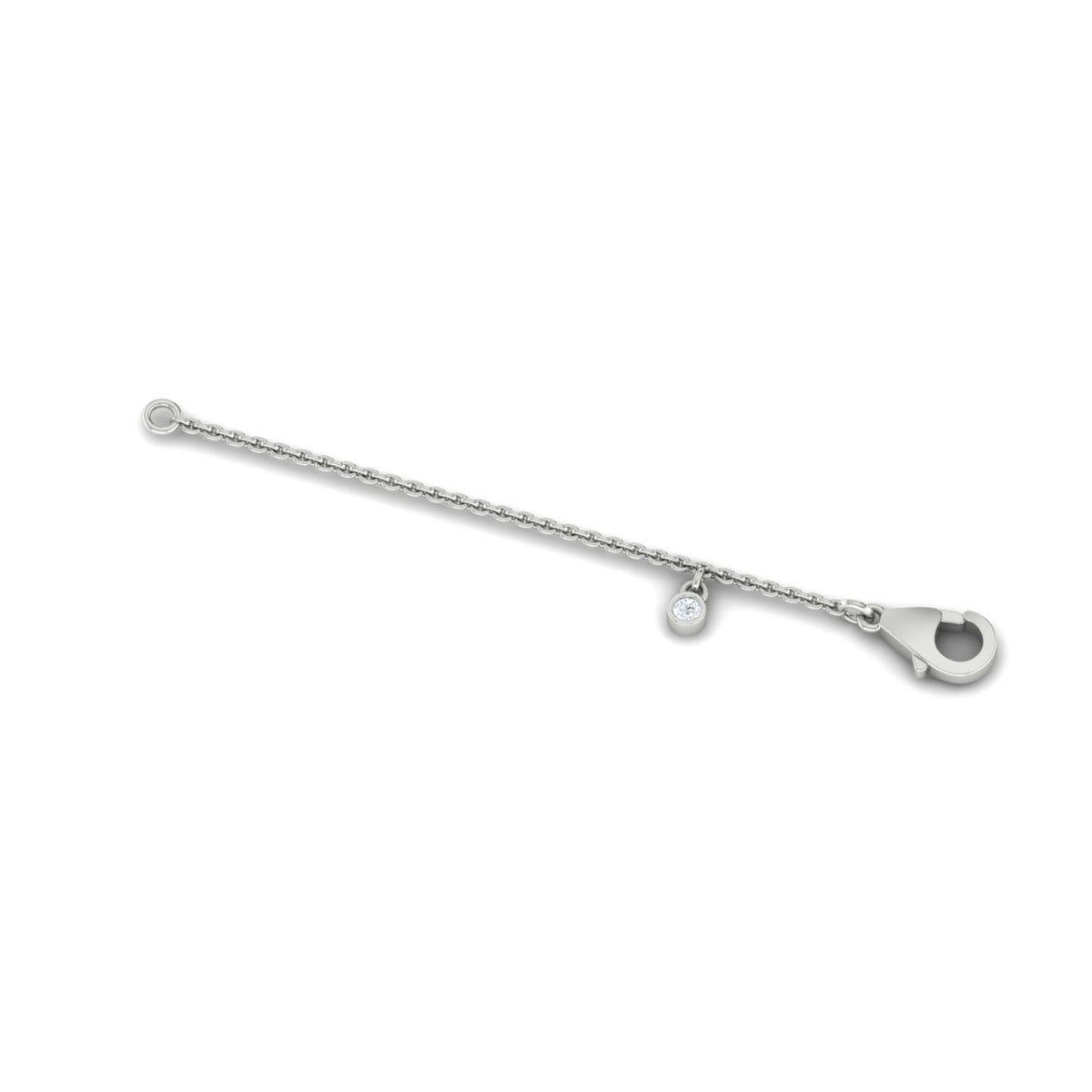 18ct White Gold chain extender with Diamond