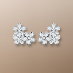 18ct White Gold Diamond ‘Forget Me Not’ Earrings 0.85ct