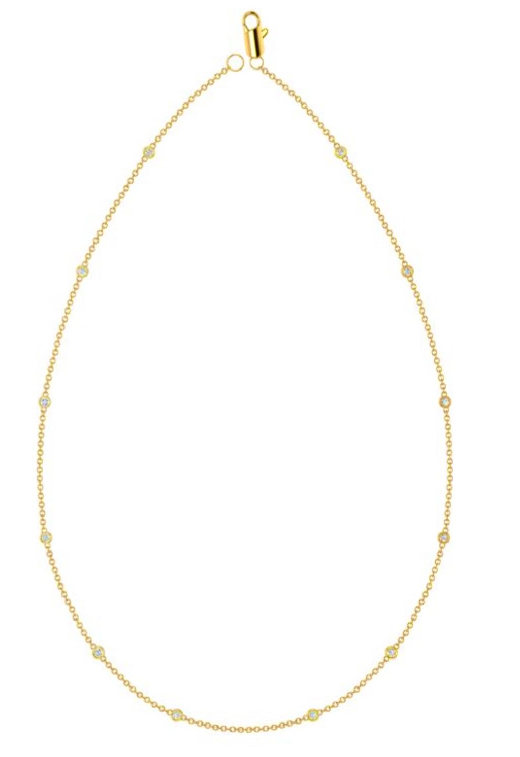 18ct yellow gold scatter diamond chain 