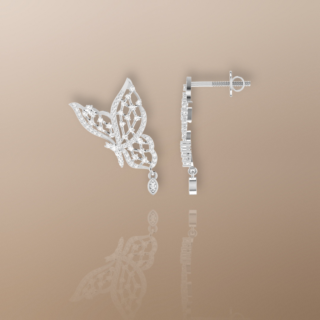 Diamond butterfly 2025 earrings white gold