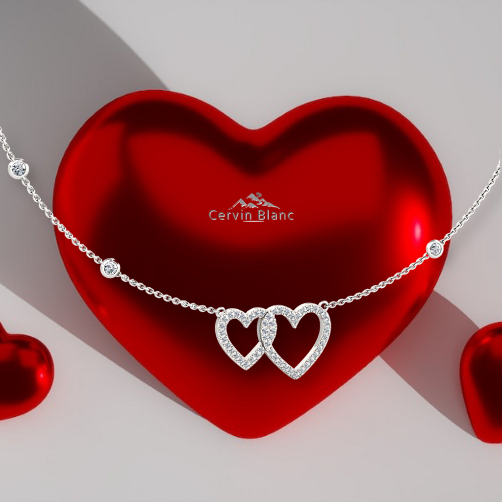  Ciondoli a forma di cuore doppio