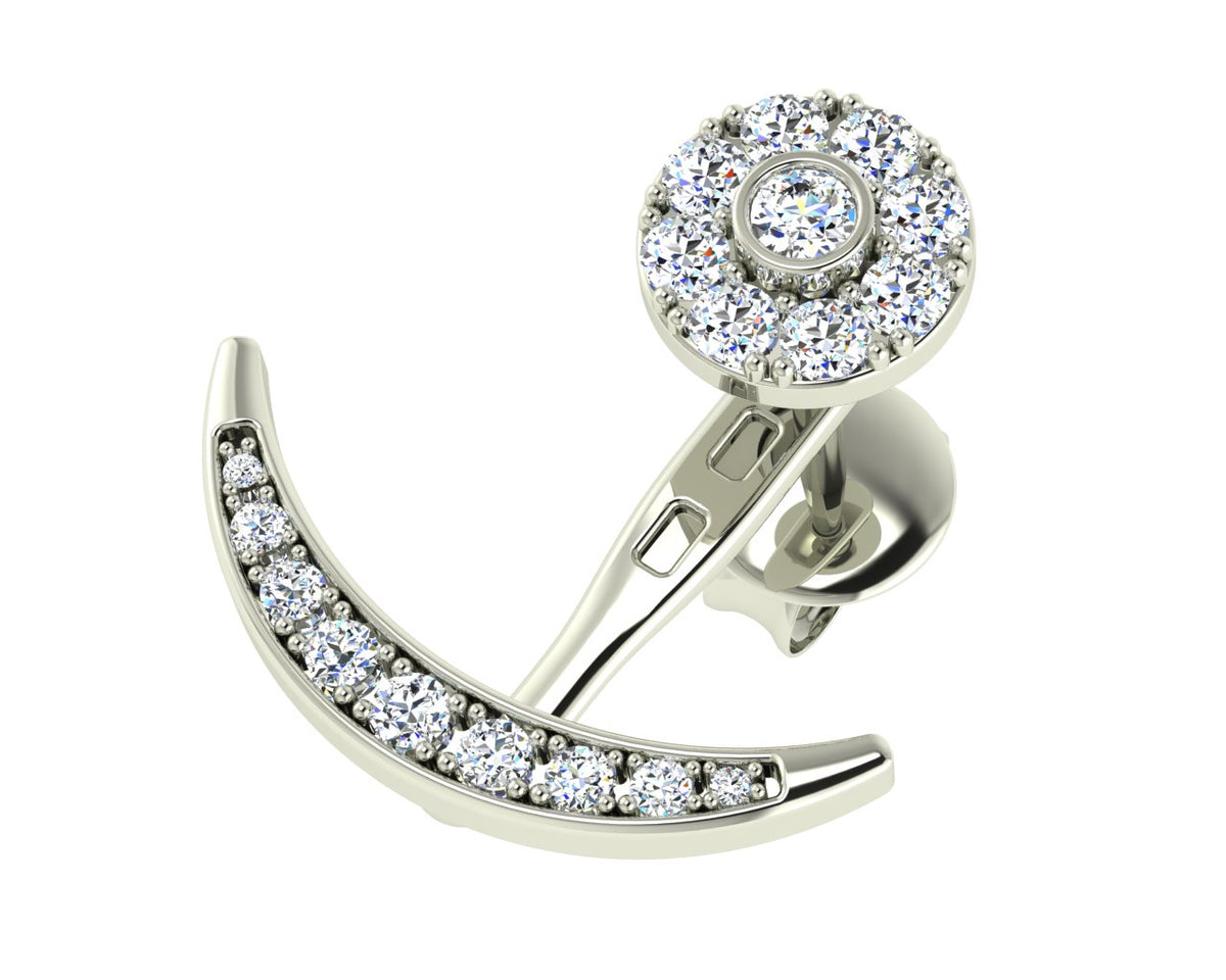 Boucles d'oreilles Diamond Jacket en or blanc