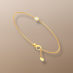 18ct Yellow Gold Solitaire Diamond Bracelet, 0.15ct diamond, elegant jewelry, classic design, formal event, casual night out, luxury investment