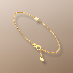 18ct Yellow Gold Solitaire Diamond Bracelet 0.15ct