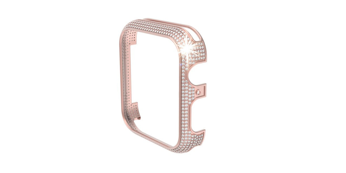 Silver Gold vermeil paved diamond smart watch case