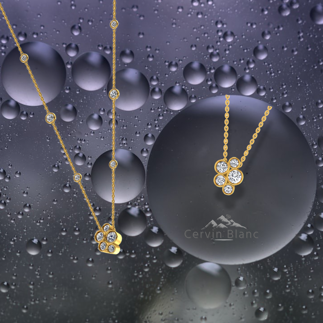 Collier en or jaune 18 carats serti de diamants (1,25 carat).
