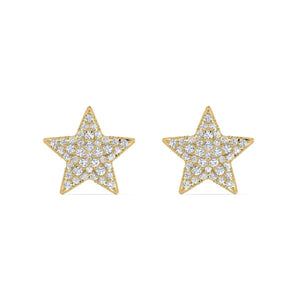 18ct yellow gold earrings, diamond star earrings, luxury earrings, high-quality jewelry, versatile earrings