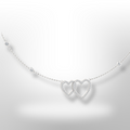  Collana a cuore in oro bianco 18 carati con diamanti