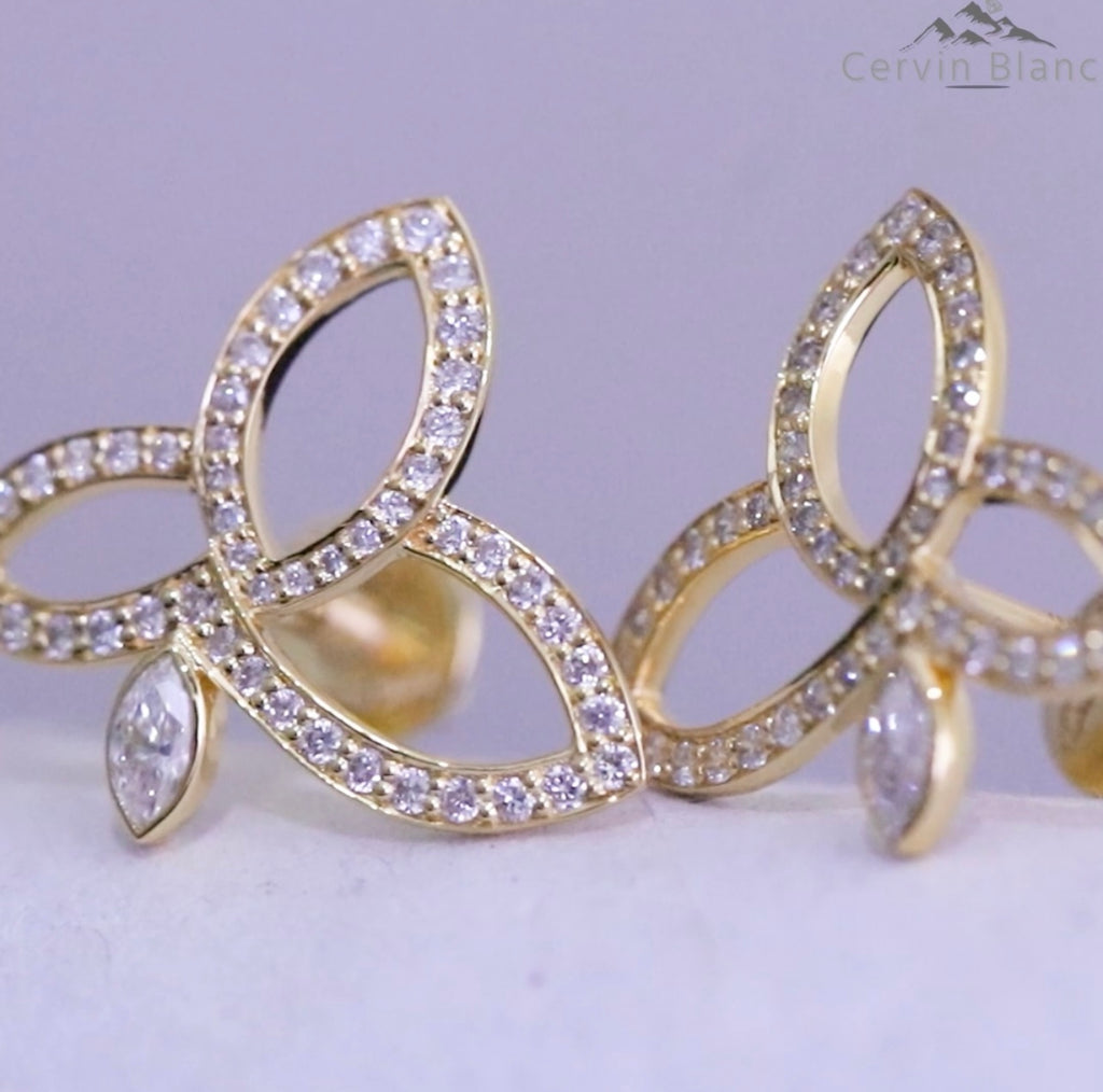 Glamorous 0.56ct lotus earrings