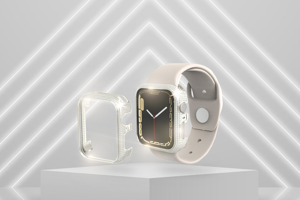 Silver Gold vermeil paved diamond smart watch case
