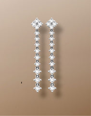 18ct Gold Diamond tennis earrings 0.85ct long drop