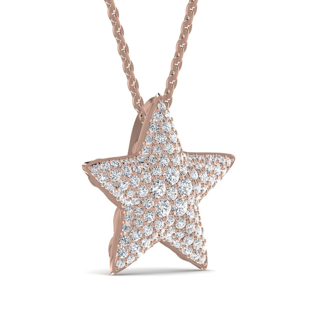 Collier étoile en or rose 18 carats et diamants