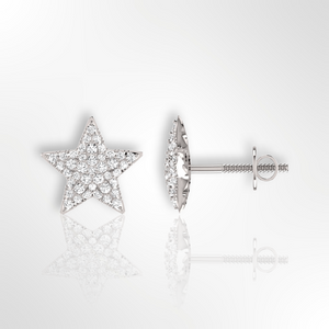 18ct white gold diamond star earrings 