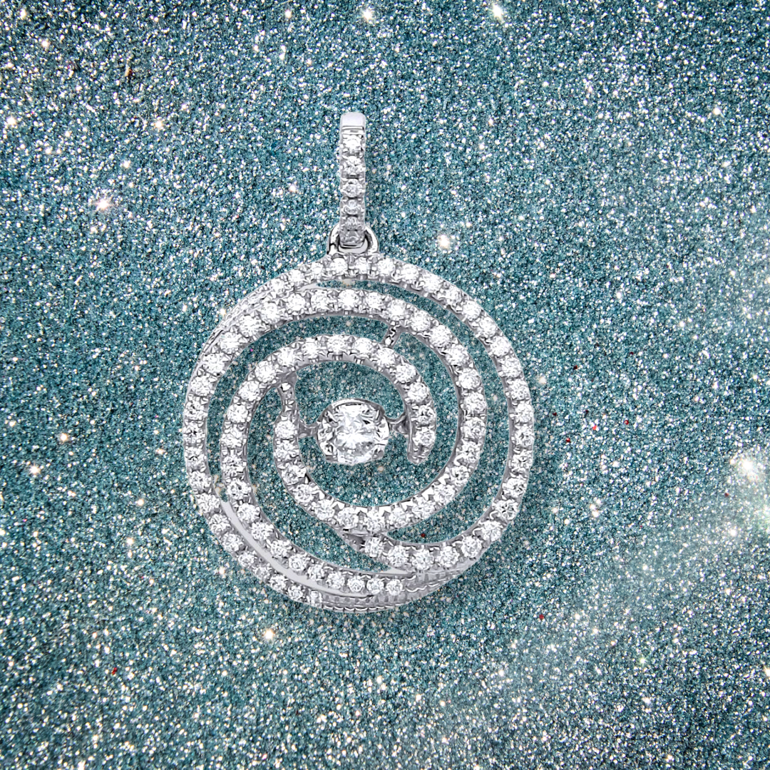 18ct White Gold 0.60ct Dancing Diamond Drop Pendant