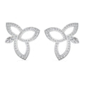  Oro bianco 18 carati, orecchini con diamanti, fiore di loto, 0,60 carati, gioielli, occasioni speciali, regalo