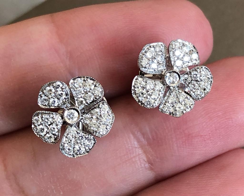 Periwinkle flower earrings 