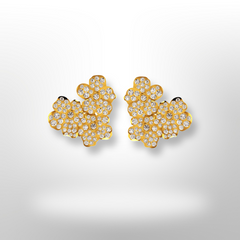 18ct Yellow Gold Diamond ‘Forget Me Not’ Earrings 1.10ct
