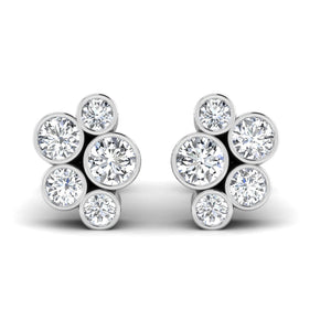 18ct White Gold Diamond Bubble Earrings, 1ct, sparkling diamonds, elegant, luxury, modern design, unique bubble shape, high-quality, brilliant cut, excellent clarity, breathtaking sparkle, fine jewelry, glamour, special event, everyday look, must-have, exquisite