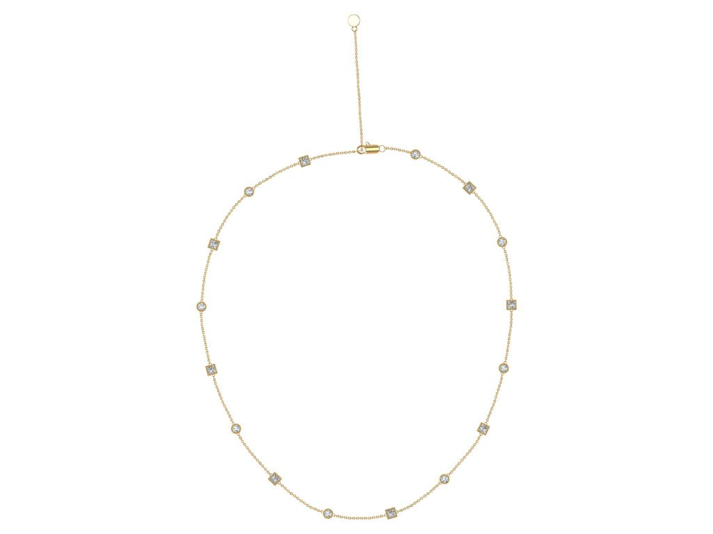 Elegant diamond interval necklace