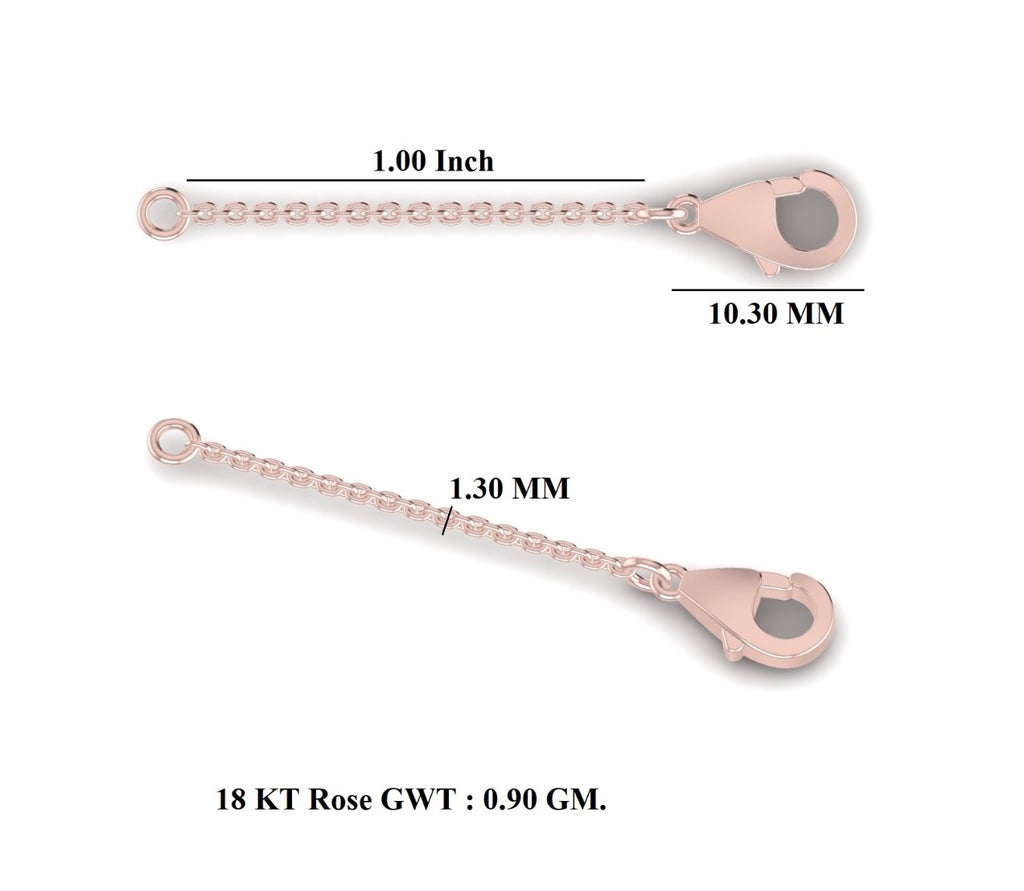 18ct Rose Gold chain extender 1 inch