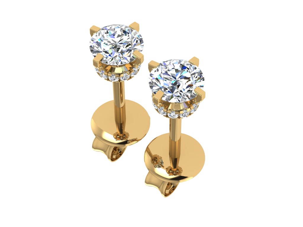 0.57ct hidden halo diamond studs