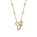 Stunning 18ct yellow gold diamond lotus necklace