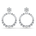 18ct white gold earrings, diamond circle earrings, 1ct diamond earrings, luxury earrings, elegant jewelry, white gold diamond earrings