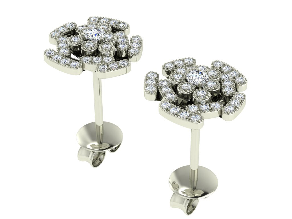 18ct screw back diamond studs