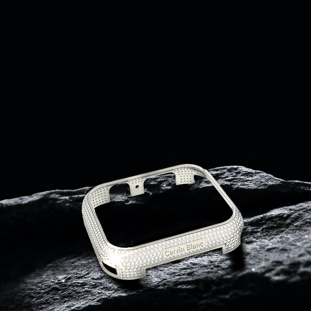 Silver Gold vermeil paved diamond smart watch case