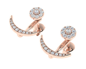 Rose gold diamond jacket earrings 
