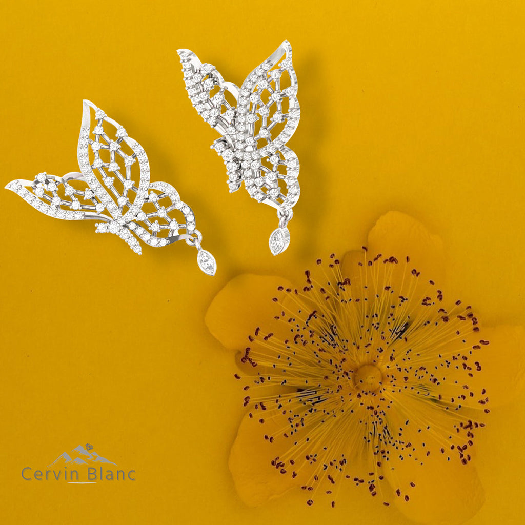 Boucles d'oreilles papillon en diamant de 0,50 ct