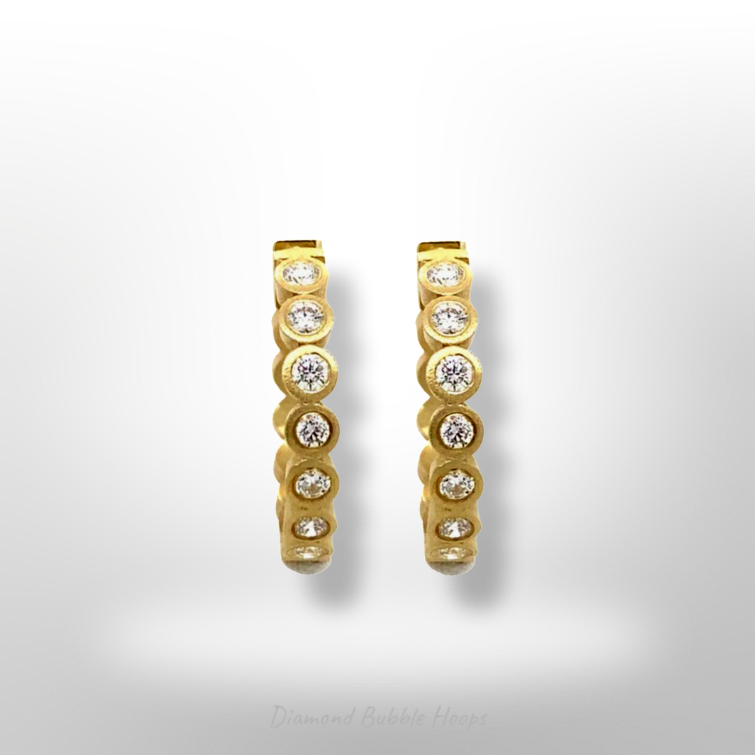 1.20ct Inside Out Diamond Earrings Yellow Gold