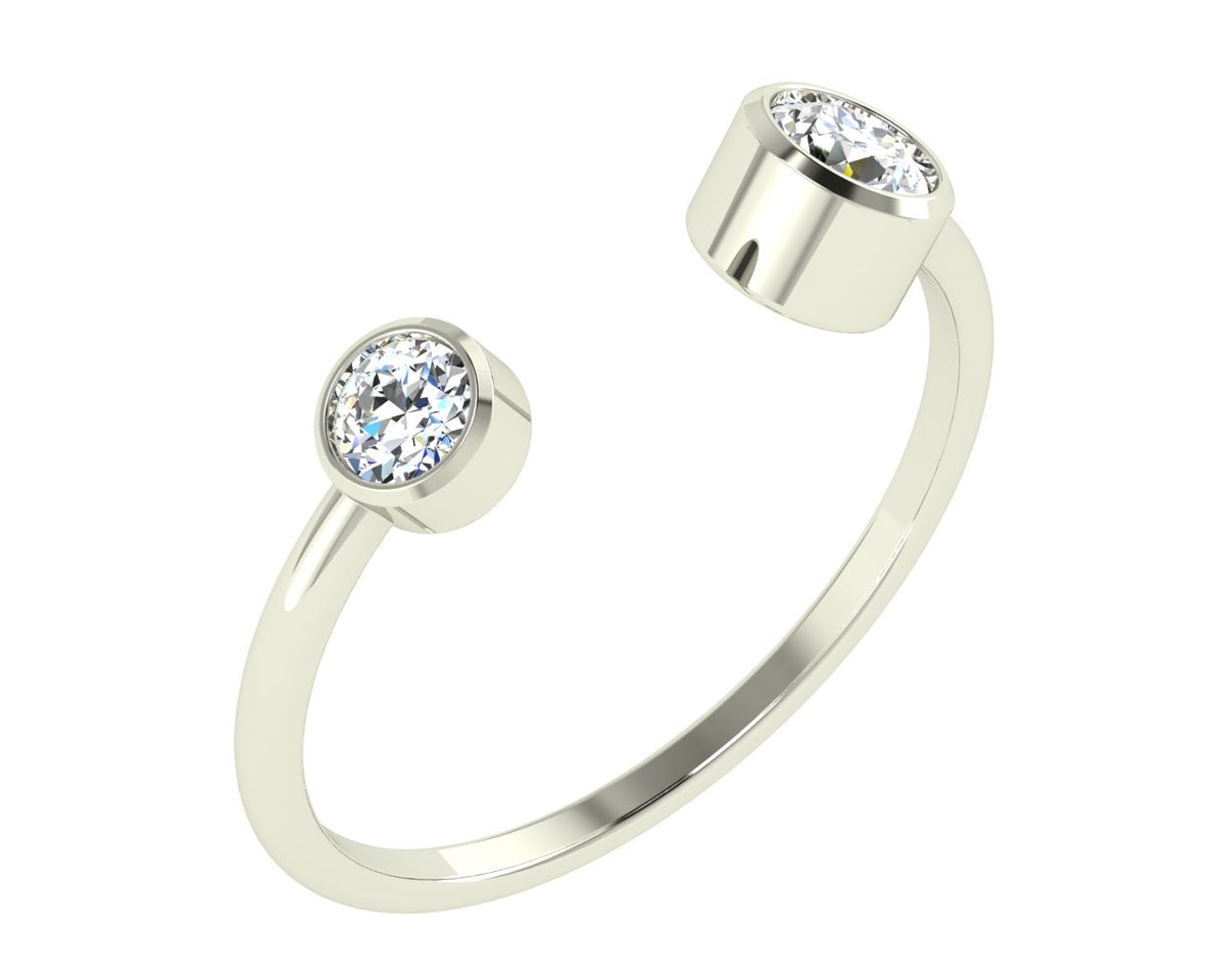 White Gold Diamond "You & I" Promise Ring – Symbol of Forever Love
