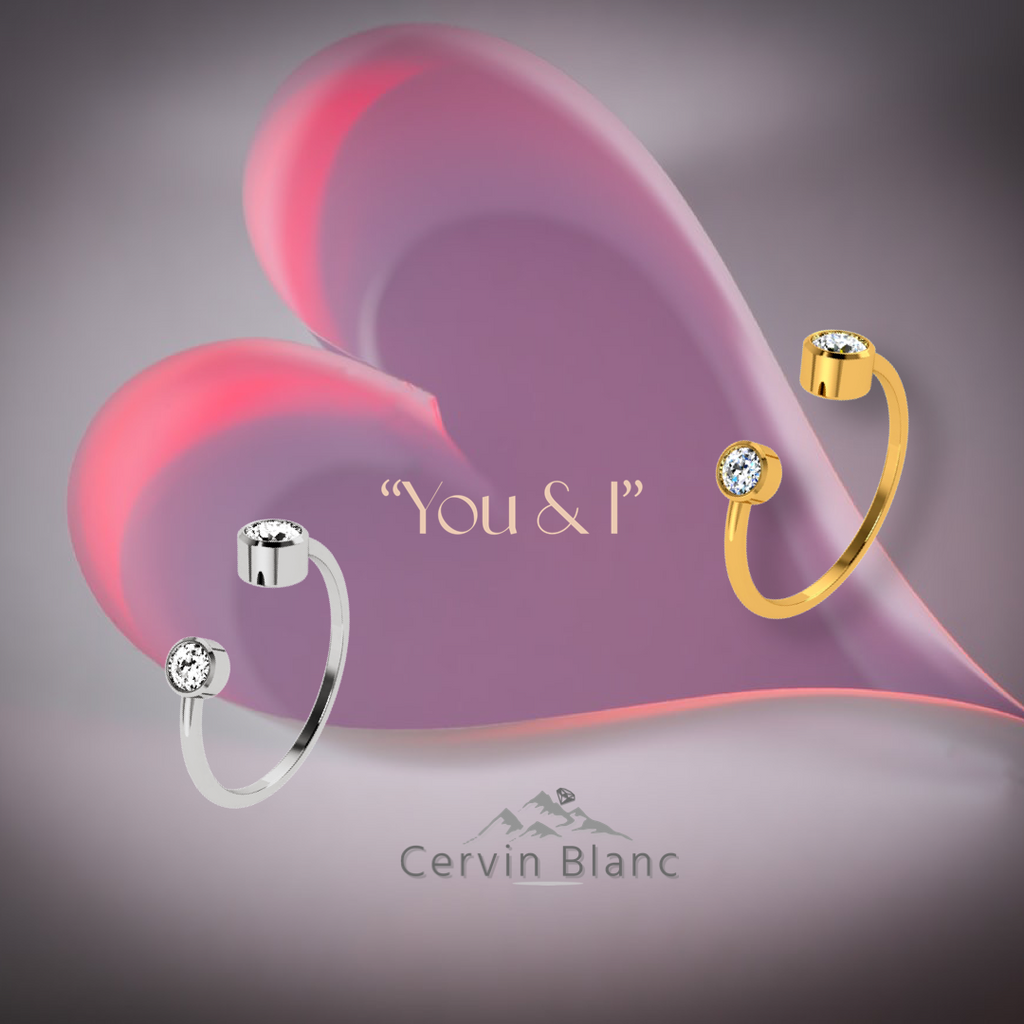 White Gold Diamond "You & I" Promise Ring – Symbol of Forever Love