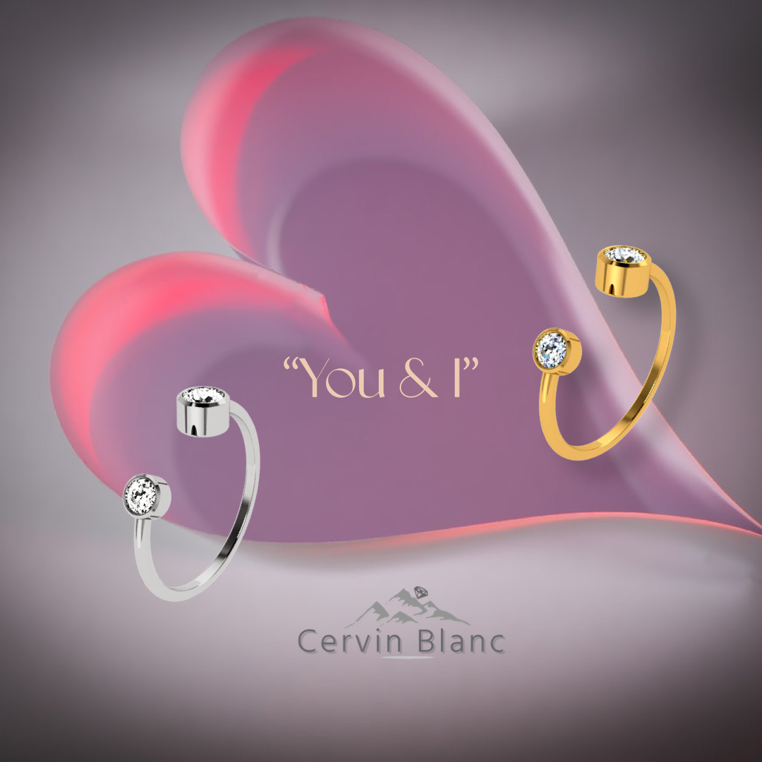 White Gold Diamond "You & I" Promise Ring – Symbol of Forever Love