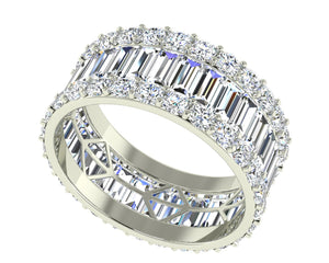  White Gold Diamond Eternity Ring, 4ct Diamond Ring, Engagement Ring, Anniversary Ring, Eternity Band, White Gold Band, Round-cut Diamonds