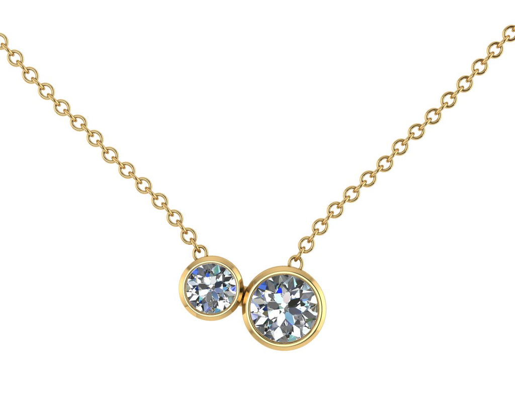 Yellow gold diamond necklace 