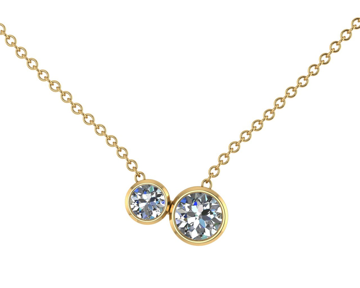 Yellow gold diamond necklace 