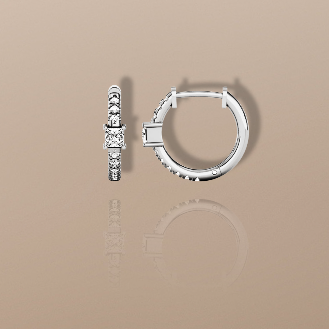 Diamant-Creolen mit 0,40 ct, Weißgold
