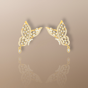  18ct gold earrings, diamond earrings, butterfly earrings, half carat diamond earrings, fine jewelry, luxury earrings, statement earrings, gift ideas