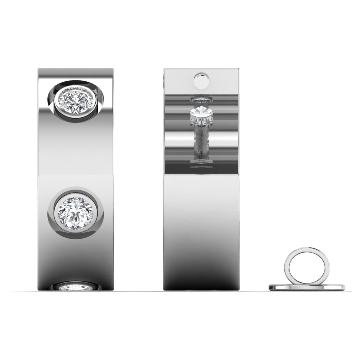 You & I Diamond Half Hoop Earrings White Gold