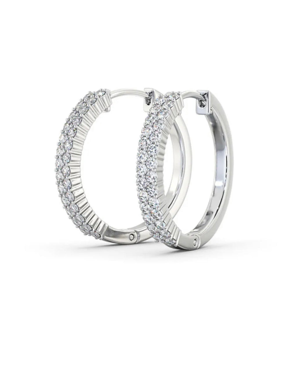 Fine jewelry diamond hoop earrings