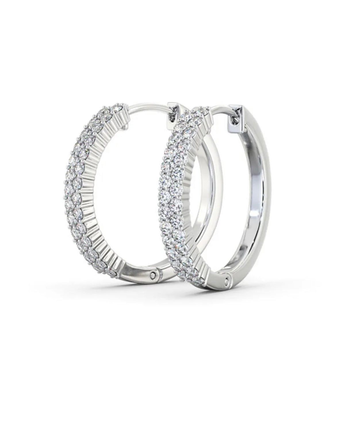 Fine jewelry diamond hoop earrings