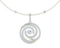 18ct gold diamond swirl necklace, scatter diamond chain 