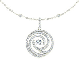 18ct gold diamond swirl necklace, scatter diamond chain 