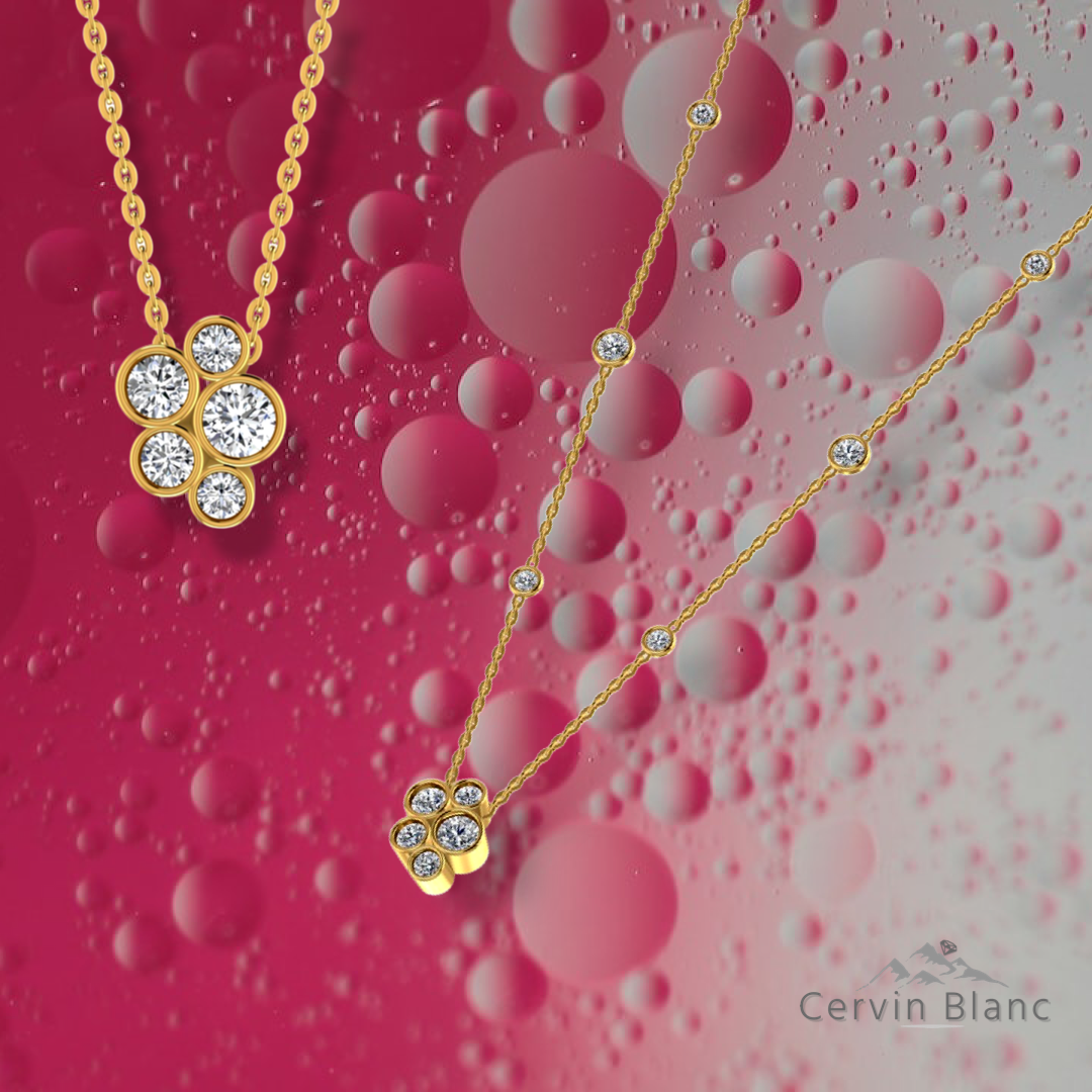 Collier en or jaune 18 carats serti de diamants (1,25 carat).