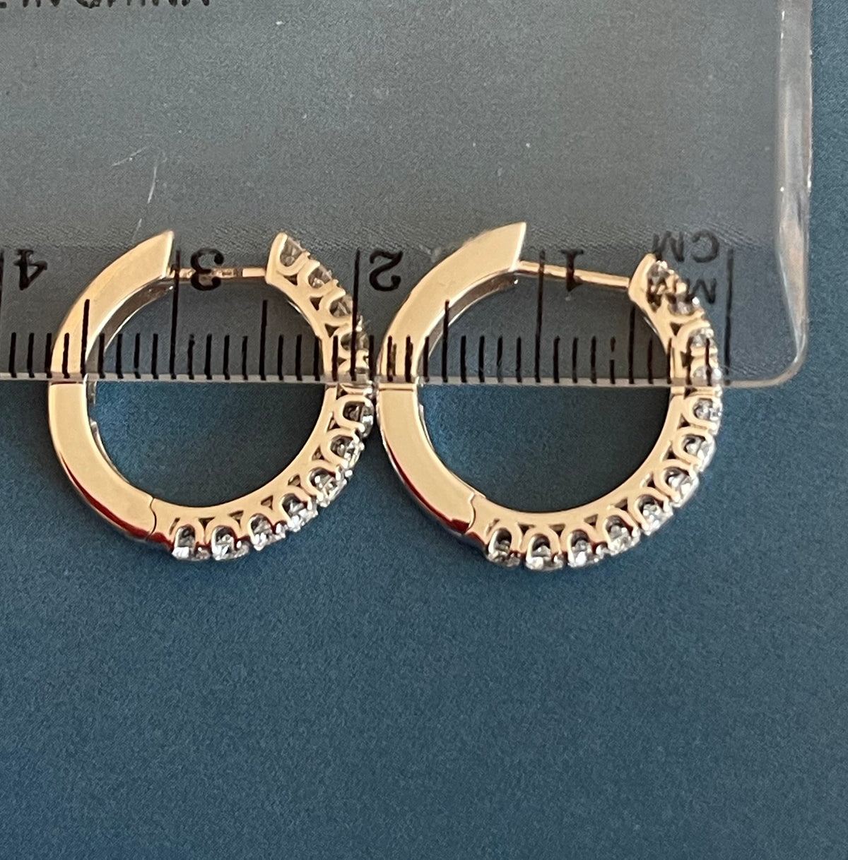 1ct DIAMOND HOOPS Earrings IN 18CT WHITE GOLD