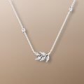 18ct white gold diamond leaf necklace, 1.15ct marquise cut diamond, elegant leaf design, expertly crafted, statement piece, luxury necklace, timeless, sophisticated, perfect gift